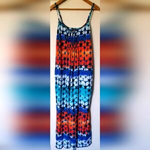 Nicole Miller Boho Rainbow Tye Dye Maxi Dress 🌈
